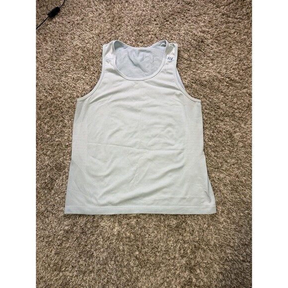 Lululemon Men Metal Vent Tech Tank Top Blue Stretch Your Head Score Without Goal - Picture 6 of 16